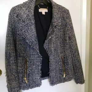 Michael Kors Frayed Tweed Jacket